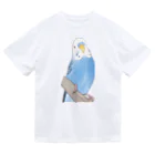 まめるりはことりのセキセイインコちゃんと止まり木【まめるりはことり】 ドライTシャツ