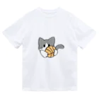 グリヴェール森の雑貨のねこ【灰/白】 ドライTシャツ