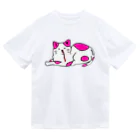 アソマサヤのくつろぐ猫ピンク ドライTシャツ