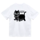 イラスト MONYAAT のやみねこ、ろっぽ ドライTシャツ