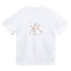 K.momokoのうさうし親子(うさぎのウミウシ) ドライTシャツ