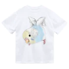 まめるりはことりのご機嫌羽セキセイインコちゃん【まめるりはことり】 ドライTシャツ