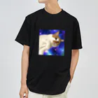 土管猫商店の銀河に浮かぶ猫万次郎 ドライTシャツ