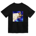 土管猫商店の銀河に浮かぶ猫万次郎 ドライTシャツ