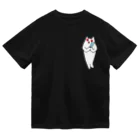 しろねこさん諸々のペンライトねこ07水色 ドライTシャツ