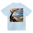 猫好き Japanの富士山と猫 Dry T-Shirt