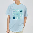 Teal Blue CoffeeのTealBlueItems _Cube BLUE Ver. ドライTシャツ