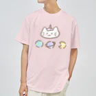 ゆにねこ惑星の🪐ゆにねこ🪐ロゴ入り×ピンク(髪色) Dry T-Shirt