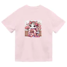 猫好き Japanの振り袖ねこ ドライTシャツ