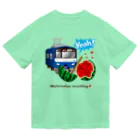 Train Kids! SOUVENIR SHOPの青い電車 「 スイカ割り 」 ドライTシャツ