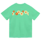 kazeou（風王）のレトロ風花(8枚)黄・オレンジ ドライTシャツ