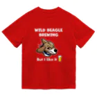 イラストカフェ（ビーグル）のWILD BEAGLE BREWING （ロゴW） ドライTシャツ