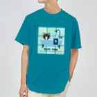 Teal Blue Coffeeのお風呂の時間_tile Ver. Dry T-Shirt