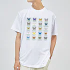 HIGARI BLUEの日本の蝶 Butterflies of Japan 1（本州、四国、九州  Honshu, Shikoku, Kyushu）★英名、和名、学名 [ライトカラー] ドライTシャツ