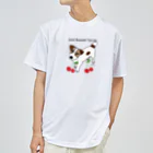 虹色PLUSのかわいいジャックラッセルテリア犬とサクランボ ドライTシャツ