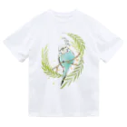 - 羽やすめのトマリ木 -のsummer garden -水色インコさん- Dry T-Shirt