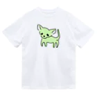 akane_art（茜音工房）のゆるチワワ（グリーン） Dry T-Shirt