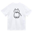 ネコトシアワセのねこじゃらしとネコ　シンプル ドライTシャツ