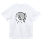 えくぼのポニーテールの女の子 ドライTシャツ