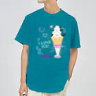 crystal-koaraの十勝ほんわかシマエナガ【I Love Ice】 ドライTシャツ