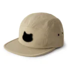 ichinoshopのさくら猫シルエット/ブラック 5 Panel Cap