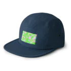 LalaHangeulのかなだらまばさ　カラフルグリーン(白地) 5 Panel Cap