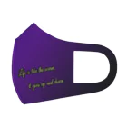 皮付き商店の黒紫フレーズマスク　 フルグラフィックマスク