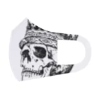 COOL&SIMPLEのBlack White Illustrated Skull King  Face Mask