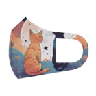 にゃんこワールドのにゃんこのお月見 Face Mask