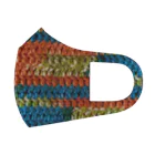 sandy-mのウール毛糸手編み柄カラフル オレンジ系 フルグラフィックマスク