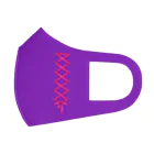 薄旅さなぎのコルセットリボン ショッキングピンク×紫 フルグラフィックマスク