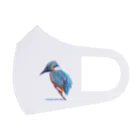 神塚ときお@オフィシャルショップ(SUZURI)の神塚ときお　鳥イラストコレクション　カワセミ(デフォルメ版) フルグラフィックマスク