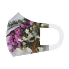 ナスタチウムのお花図鑑のピンクとホワイトのスターチスの淡い世界 フルグラフィックマスク