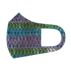 sandy-mのウール毛糸 手編み柄 カラフル ブルー系 フルグラフィックマスク