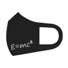 ゴロニャーのダサT屋さんの黒マスク E=mc2 アインシュタイン フルグラフィックマスク