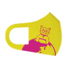 A BECKONING CATの地球征服をもくろむねこ　幸せの黄色いマスク（黄色にピンク） フルグラフィックマスク