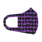保護猫支援ショップ・パール女将のお宿のトランプ柄マスク　パープル フルグラフィックマスク