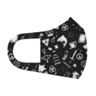 鮫式犬雄のアイコンいっぱい黒 フルグラフィックマスク