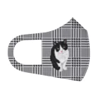 猫とやっし～ぃのアレコレの白黒ハチワレ猫マスク 풀 그래픽 마스크