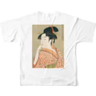 寿めでたや(ukiyoe)のUkiyoe　Utamaro フルグラフィックTシャツの背面