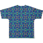 tettetextileのTako tile_blue All-Over Print T-Shirt :back