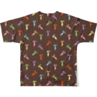 ieharatoshiakiのいやん（ブラウン） All-Over Print T-Shirt :back