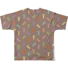 ieharatoshiakiのいやん（グレー） All-Over Print T-Shirt :back