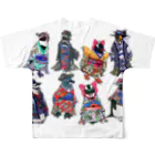 ヤママユ(ヤママユ・ペンギイナ)のKimono Penguins フルグラフィックTシャツの背面