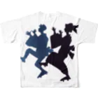 心の森ミュージアム　遊童館の郡上踊シルエット All-Over Print T-Shirt :back