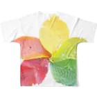 八十屋の桜(ソメイヨシノ)葉っぱ紅葉 All-Over Print T-Shirt :back