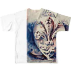 Akiyoのフィレンツェ画房 のユリの紋章・フィレンツェのシンボル水彩 フルグラフィックTシャツの背面