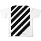 viofranme.のスラッシュ slash ストライプ stripe All-Over Print T-Shirt :back