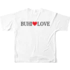 BUHI Shop ふれぶるルーくんのふれぶるルーくん フルグラフィックTシャツの背面