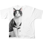 designinglab-itemsの日本の猫　ハチワレさん All-Over Print T-Shirt :back